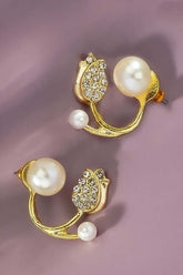 Front and Back Faux Pearl Flower Ear Cuff Jacket, Earrings, $ 8.95, A Moment Of Now™